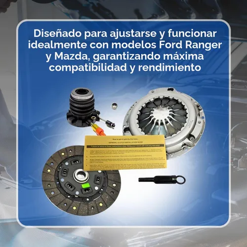 Vista 7 de Kit de embrague EFT HD con cilindro esclavo CSC para camioneta Ford Ranger 1995-2011 2.3L, 2.5L, 3.0L. Especificaciones OEM con construcción