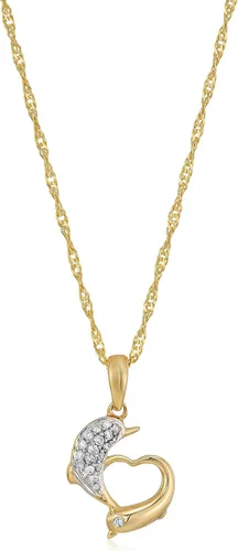 Vista 2 de Collar con dije de diamante, oro de 14 quilates con cadena de 18 pulgadas