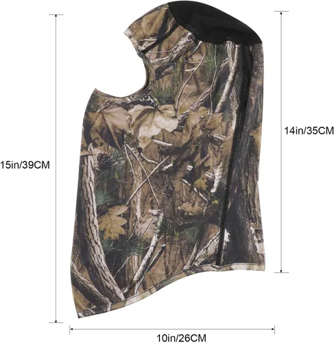 Vista 5 de TAGVO Pasamontañas de caza, pasamontañas táctico de camuflaje elástico tamaño universal
