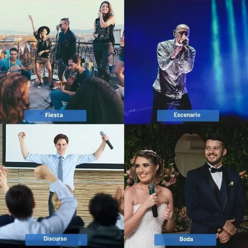 Vista 6 de DIGITNOW! Set de sistema de micrófono mezclador de karaoke portátil, con micrófono inalámbrico UHF dual, HDMI-ARC/Óptico/AUX e HDMI