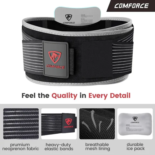 Vista 5 de Cinturón ancho SI con bolsa de hielo, el cinturón de articulaciones Comfort SI alivia el dolor de ciática y cadera Extra-wide Belt Prevents