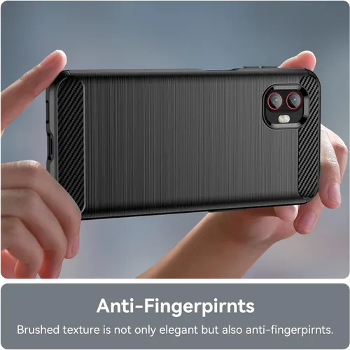 Vista 6 de Osophter Funda para Galaxy Xcover 6 Pro con 2 protectores de pantalla, absorción de golpes Flexible TPU Rubber Protective Cell Phone Cover (negro)
