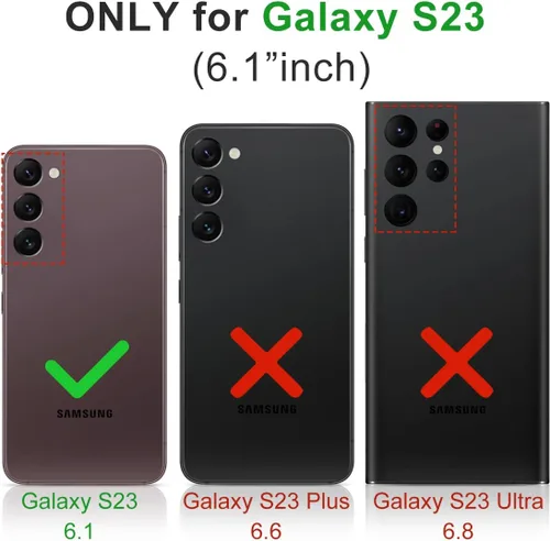 Vista 2 de KEZiHOME Funda para Galaxy S23 5G, de piel auténtica [bloqueo RFID], funda tipo cartera magnética con ranuras para tarjetas, función atril marrón