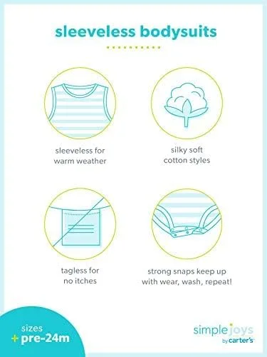 Vista 6 de Simple Joys by Carter's Baby Boys' 6-Pack Short-Sleeve Bodysuit