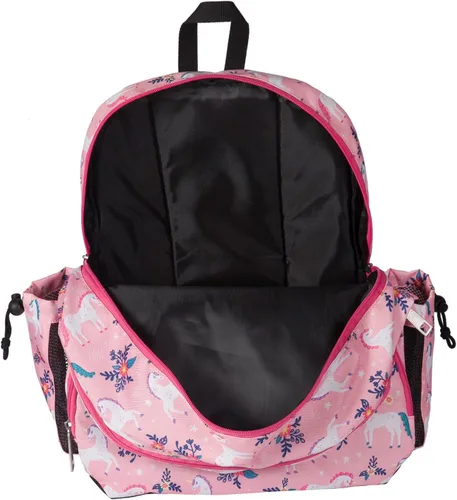 Vista 6 de Wildkin Mochila infantil de 17 pulgadas para niños y niñas, perfecta para la escuela primaria tardía, cuenta con tres compartimentos con cremallera