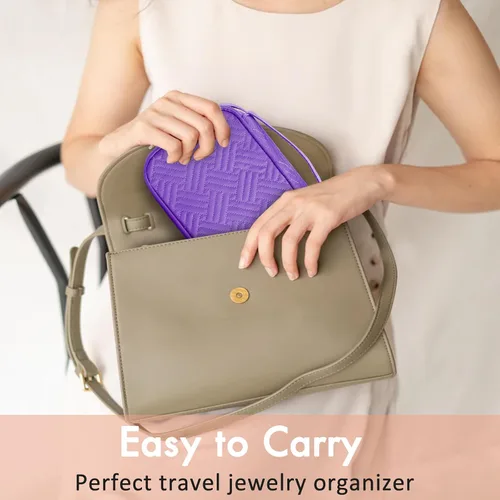 Vista 6 de Travel Jewelry Case Organizer - Small Jewelry Travel Organizer - Jewelry Holder Organizer Travel - Jewelry Travel Case for Tangel Free Necklace