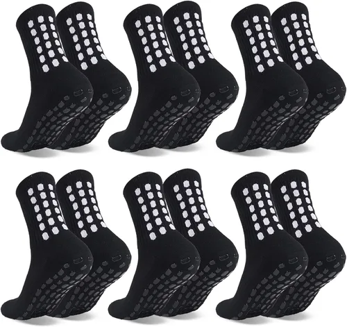 Vista 13 de 6 Pairs Grip Soccer Socks Colorful Non Slip Sports Football Basketball Hospital Yoga Socks for Men Women
