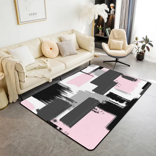 Vista 10 de Feelyou Tapete de jacquard para interiores para niños y niñas, 3 x 5, patrón floral, alfombra de sala de estar, alfombra de decoración floral ultra