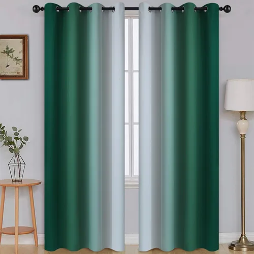 Vista 239 de SimpleHome Cortinas degradadas degradadas para oscurecer la habitación de 36 pulgadas de largo para dormitorio, con ojales y bloqueo de luz Negro