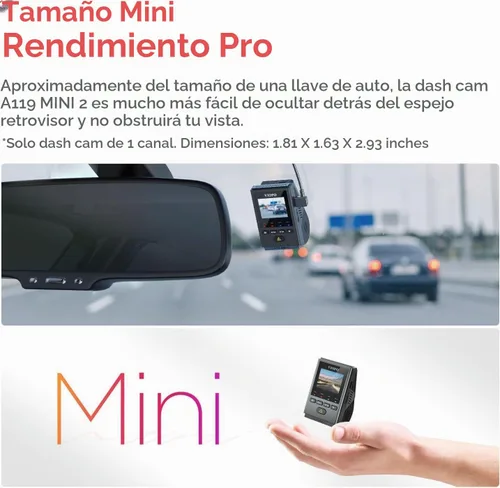 Vista 8 de VIOFO Dash Cam Front A119 Mini 2, STARVIS 2 Sensor, 2K 60fps Car Dashcam