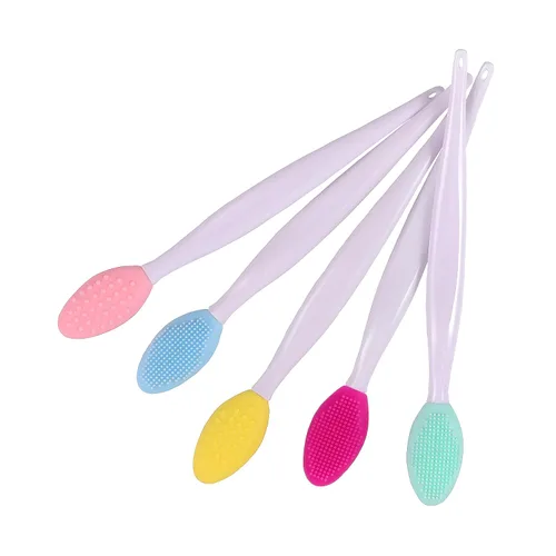 Vista 4 de 10 cepillos de silicona para labios, exfoliante de labios de doble cara, cepillos de eliminación de puntos negros para limpiar la nariz