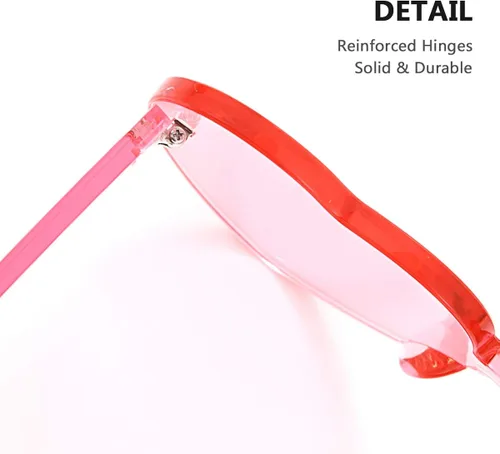 Vista 4 de Gafas de sol OLINOWL en forma de corazón de gran tamaño sin montura de una pieza para mujer