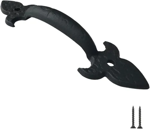 Vista 40 de Tirador Clásico de Puerta – Tirador de Acero Resistente para Portones, Puertas de Granero, Cercas Exteriores, Negro, 7 Pulgadas