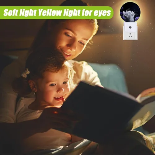 Vista 7 de Luz nocturna de gato blanco, flores moradas enchufables con sensor de atardecer a amanecer para dormitorio, baño y sala de estar, lámpara apta