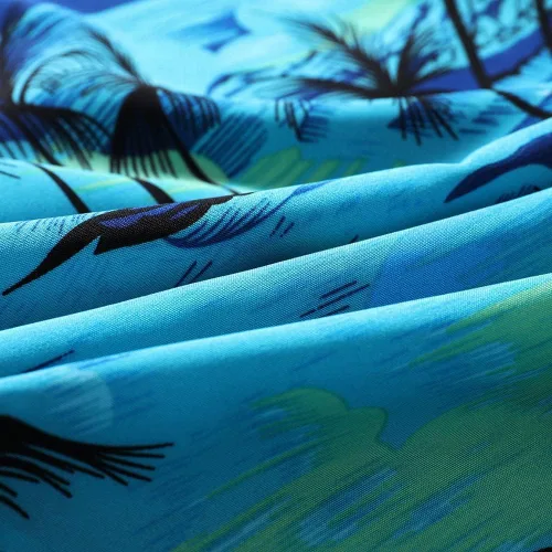 Vista 7 de SheLucki - Camisa hawaiana para hombre, unisex, estilo informal, manga corta, con botones y estampado de sombra de palmeras, para el verano