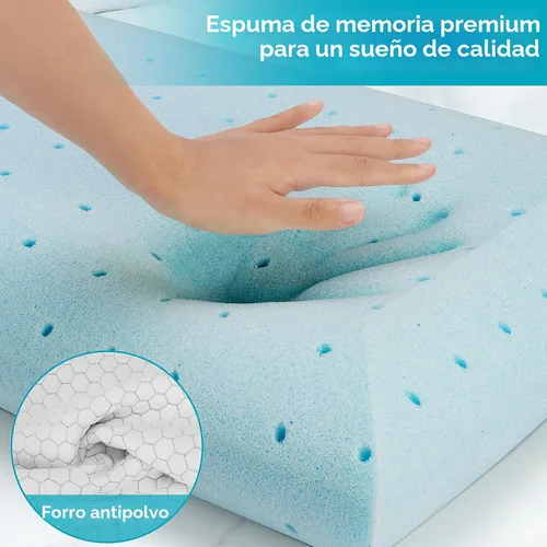 Vista 4 de CushyOasis - Almohadas de espuma viscoelásticas para dormir de lado, espalda y boca abajo, almohada de cama con funda lavable y malla transpirable