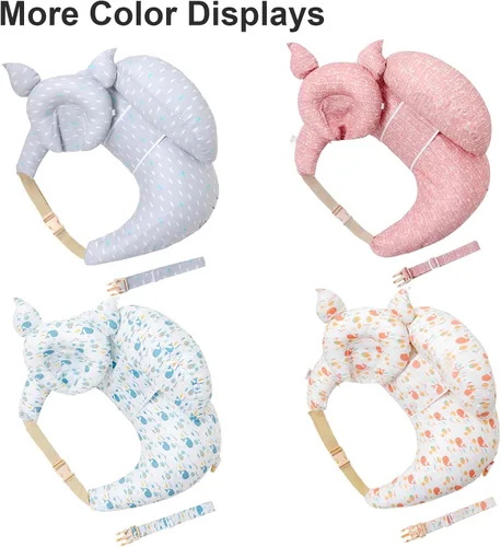 Vista 8 de Almohada de lactancia para lactancia materna, almohadas de lactancia para más apoyo para mamá y bebé, con correa ajustable para la cintura