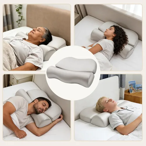 Vista 6 de vocheer Almohada cervical para el cuello para respirar suavemente, almohadas refrescantes de espuma viscoelástica para dolor de cuello y hombros
