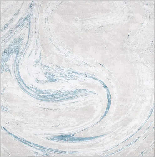 Vista 9 de SAFAVIEH Orchard Collection - Alfombra decorativa de 4 pies 5 pulgadas x 6 pies 5 pulgadas, gris y azul, diseño abstracto moderno, no desprende