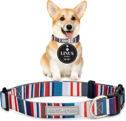 Vista 51 de Lucky Love Dog - Collar de perro ajustable con hebilla de fácil clic para los pequeños, duradero y cómodo para perros machos y hembras, collar