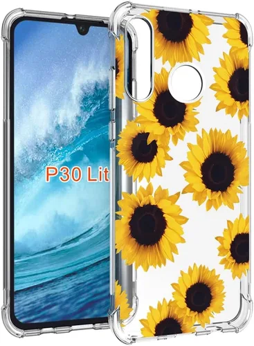 Vista 3 de Funda transparente para Huawei P30 Lite/Nova 4E MAR-LX3A para niñas y mujeres, TPU suave a prueba de golpes, funda protectora transparente
