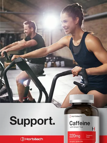 Vista 6 de Horbäach Píldoras de cafeína de 220 mg con té verde 500 tabletas Vegetarianas, sin OMG y sin gluten