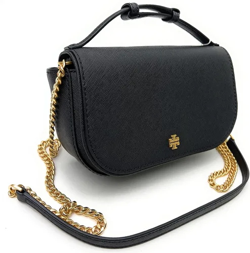 Vista 2 de Tory Burch Emerson Top Handle Bolso bandolera de cuero Saffiano para mujer (negro), Negro