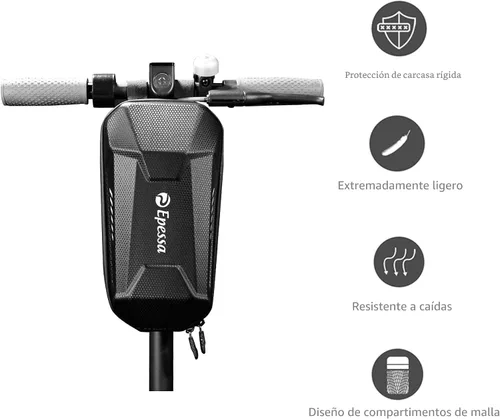 Vista 2 de Epessa Bolsa Universal para Scooter, Bolsa de Manillar de Scooter EVA, Bolsas Delanteras Impermeables para Scooters para Llevar Cargador