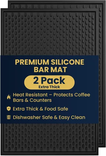 Vista 10 de AXIESO Estera de goteo de silicona - de 1/2 pulgada de espesor, resistente al calor y segura para alimentos - para encimera, barra de café
