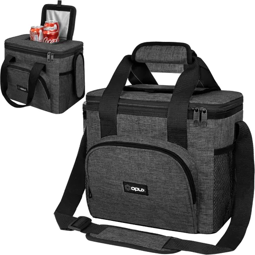 Vista 20 de OPUX Bolsa de enfriador suave, bolsa de almuerzo plegable aislada para hombres, trabajo, camping, playa, viaje, portátil, de lado suave