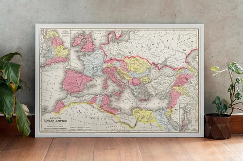 Vista 8 de Imperio romano en su mayor extensión 1875 - Impresión de mapa histórico - 24 x 16 pulgadas
