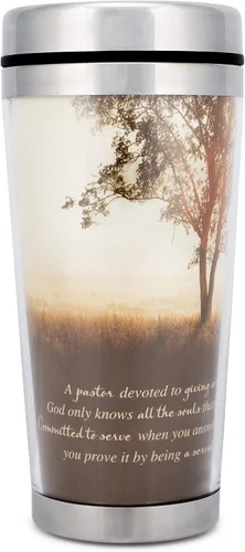 Vista 4 de Pastor Nature Scene - Taza de viaje aislada de acero inoxidable con tapa (16 onzas)