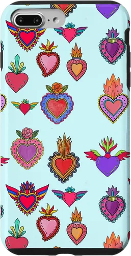 Vista 12 de Latinas Milagros Tin Hearts Phone Case Gift Watercolor Case for iPhone 17