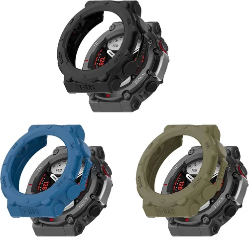 Vista 8 de Funda protectora compatible con Amazfit T-Rex 2, carcasa de parachoques, TPU antiarañazos, marco para Amazfit T-Rex 2 T-Rex2, accesorios de reloj 3