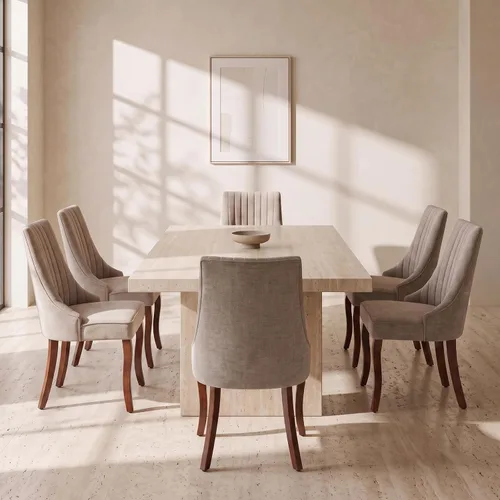 Vista 8 de Sillas de Comedor - Juego de 2 sillas de comedor modernas de mediados de siglo, tapizadas de tela con respaldo alto, sillas de cocina y comedor