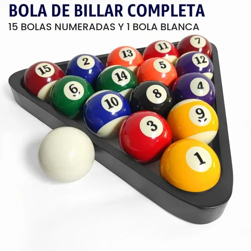 Vista 2 de Juego completo de bolas de billar de 2-1/4 pulgadas, 16 bolas de resina, tamaño y peso reglamentarios, juego completo de bolas de mesa de billar
