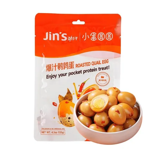 Vista 2 de JIN'S JINZAI Huevo de codorniz tostado, 4.23 onzas, 3 paquetes (Marinado)