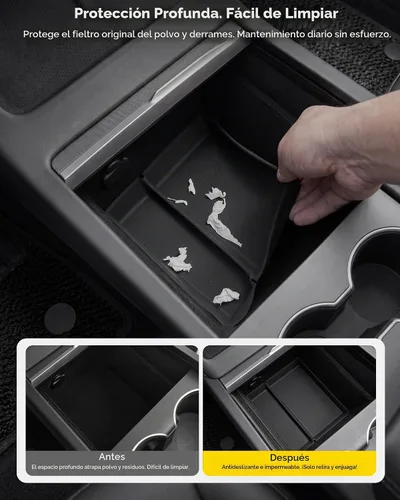 Vista 5 de 3W Center Console Tray for Tesla Model Y Juniper 2025-2026 Organizer Set