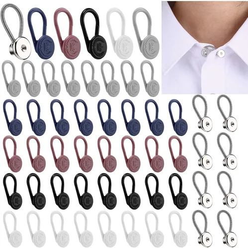 Vista 8 de WILLBOND 24 extensores de cuello para camisas de hombre, botón elástico para alivio del cuello, extensor ajustado para camisas de vestir, pantalones