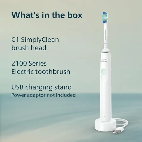 Vista 7 de Philips Sonicare Cepillo de dientes eléctrico serie 2100, cepillo de dientes sónico con tecnología Sonic avanzada, dos ajustes de intensidad