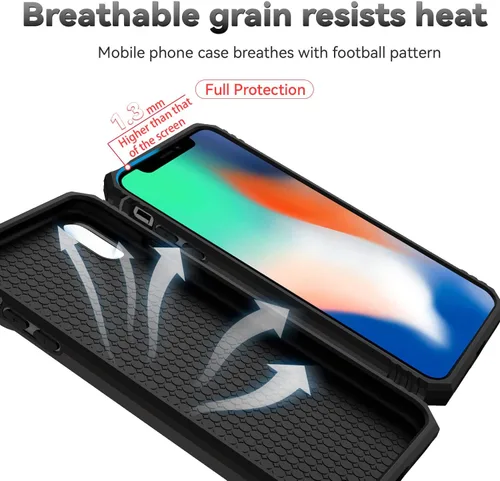 Vista 9 de Funda para iPhone XR con cubierta para lente de cámara, protector de pantalla HD, doble capa [protección contra caídas de grado militar de 15 pies]