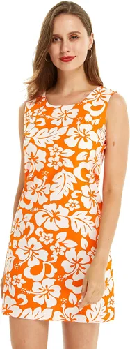 Vista 2 de Matchable Family Hawaiian Luau - Ropa para hombres, mujeres, niñas y niños en clásico vintage hibisco naranja