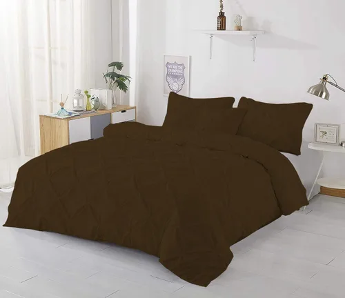 Vista 10 de Lujosa funda de edredón plisada de 1 pieza, tamaño matrimonial/queen (90 x 90 pulgadas), 100% algodón egipcio de 800 hilos, con cierre de cremallera