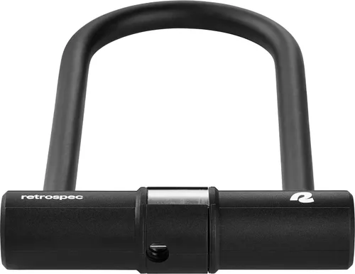 Vista 4 de Retrospec Lookout - Cerradura para bicicleta con bloqueo en U con cable de seguridad de 4 pies, cerradura de bicicleta antirrobo resistente