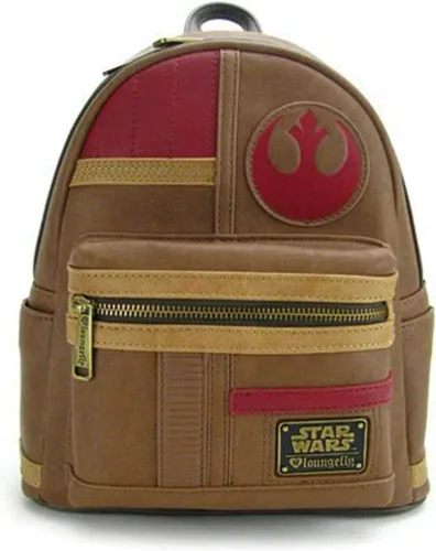 Vista 4 de Loungefly Star Wars The Last Jedi Rebel Finn Mini Mochila, Marrón, Bolso de moda
