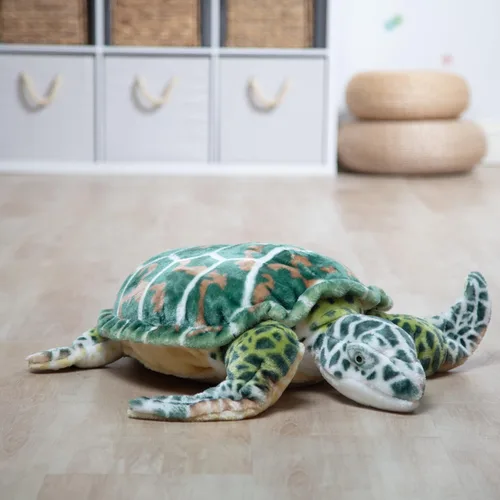 Vista 9 de Melissa & Doug Tortuga de mar gigante, animal de peluche realista (casi 3 pies de largo)