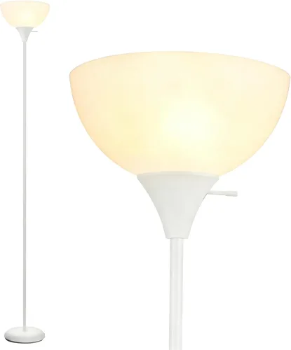 Vista 10 de RISLG Lámpara de pie, lámparas de pie LED para sala de estar, pantalla blanca resistente a las caídas, interruptor giratorio, lámpara alta de metal