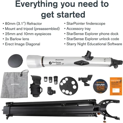 Vista 4 de Celestron StarSense Explorer LT 80AZ Telescopio refractor guiado por