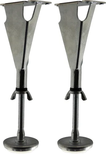 Vista 7 de KB Designs Patas de soporte central de altura ajustable para marco de cama, juego de 4, color plateado