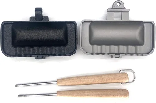 Vista 8 de Sartén de doble cara, sartén antiadherente para hornear con mango extraíble para panqueques, tortillas, frittatas, parrilla abatible compacta